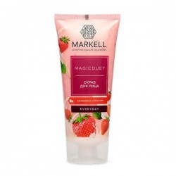 Скраб для лица Markell Магический дуэт клубника и йогурт