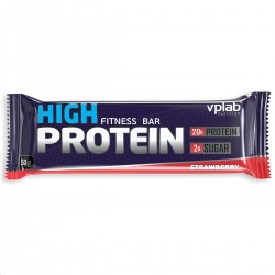 Батончик 50 г VPLab Хай Протеин Бар клубника